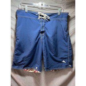 Joe Marlin Shorts Mens 32 Blue Logo Pocketed Drawstring‎ Surfing Men.